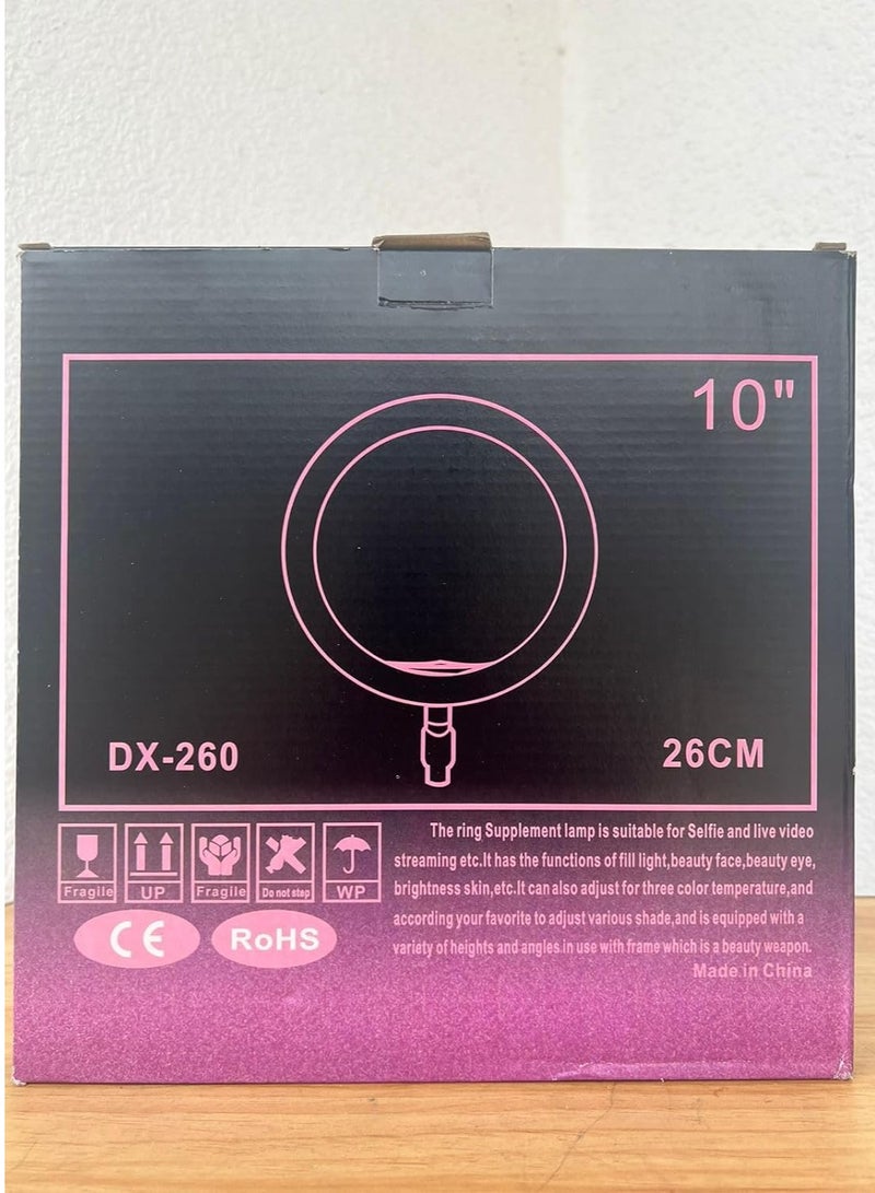 LED Ring Light 10" DX-260 With Tripod - Image 2