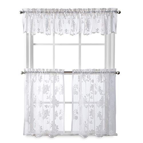 Curtainworks ستارة مطبخ سيبيلا من كيرتن ووركس، جيب قضيب، 14 بوصة فالبانس، أبيض - Image 4
