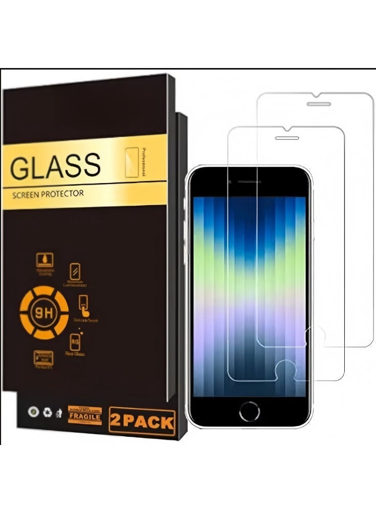 2Pack 0.33mm Tempered Glass Screen Protector for iPhone SE 2020/2022 (2nd Generation), 4.7 Inch, 9H Hardness, Anti-Fingerprint, High Definition, 2 Pieces - Image 1