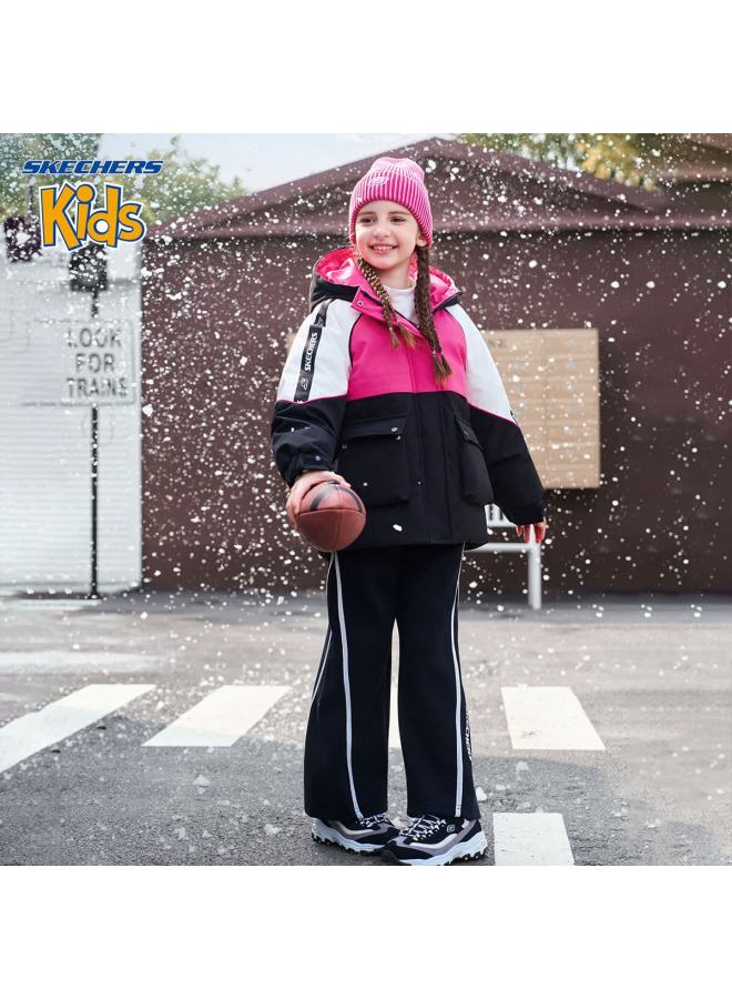 Skechers Girls' Kids' Pants  Winter Outdoor Woven Sports Pants Carbon Black 160 - Image 3