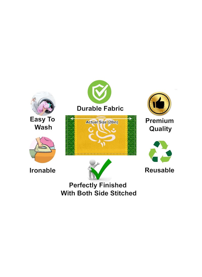 SUKALPA Pooja Decoration Curtain Backdrop Decoration Size 8x5 Green ClourPack of 1Background Decoration Cloth SC529  - Image 3