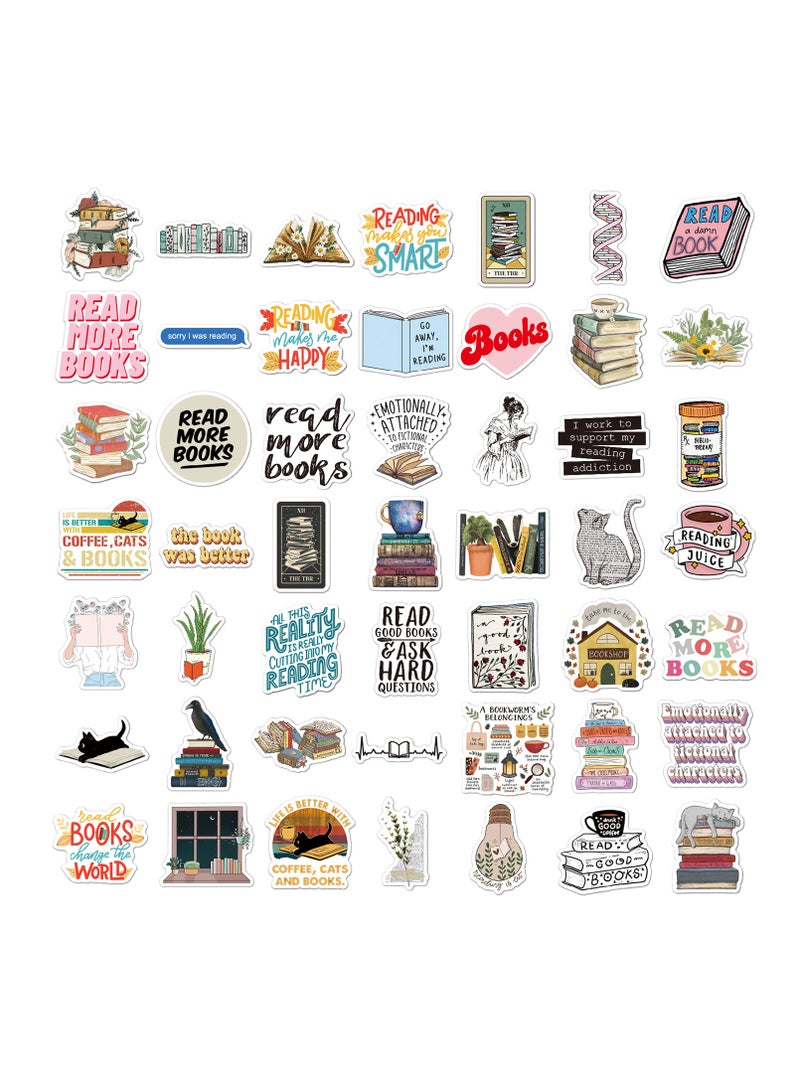 TFIXOL 100pcs Book Stickers for Kindle Tablet Laptop, Bookish Reading Stickers, Reading Stickers, Clear Case Stickers Gifts Accessories for Kid Teens Adults  - Image 2