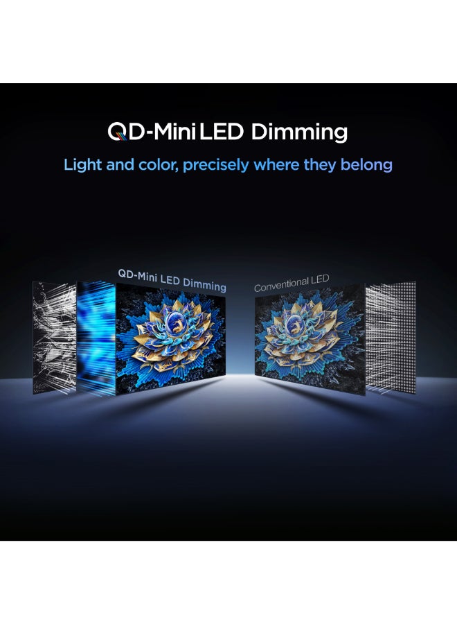تي سي إل تلفاز 55 بوصة 4K QD-Mini LED مع ديمينغ، تلفاز جوجل الذكي، معدل تحديث 144 هرتز، 93% DCI-P3، AiPQ Pro، تصميم نحيف وموحد الجسم (طراز 2026) - Image 3