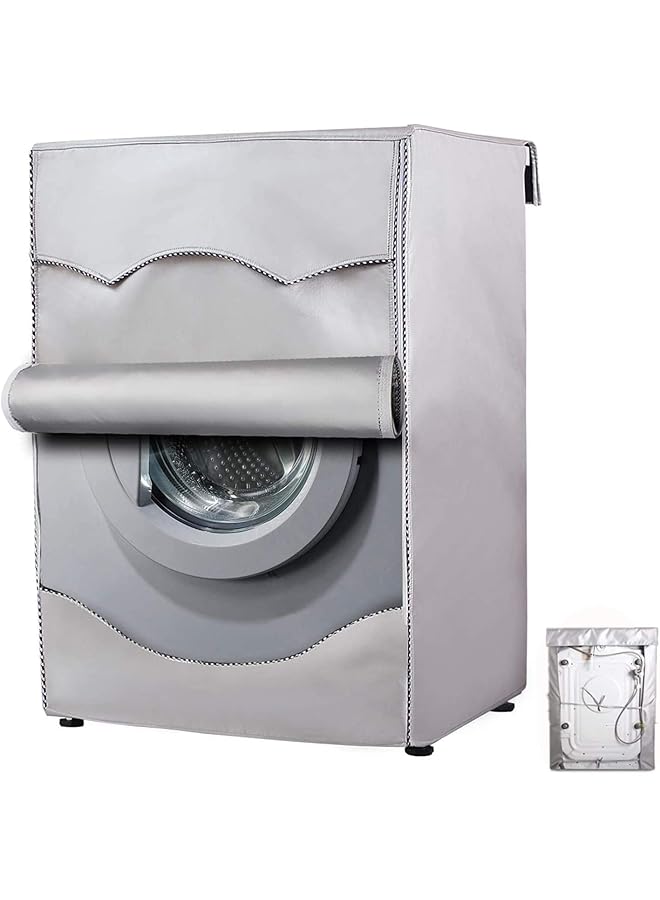 erorex Washer Cover Dryer Cover Washine Machine Cover Waterproof And Dustproof Thickening Front Loading Silver Coating Oxford Cloth Full Automatic Roller Washing Machine Sun Resistant Dust Cover - Image 1