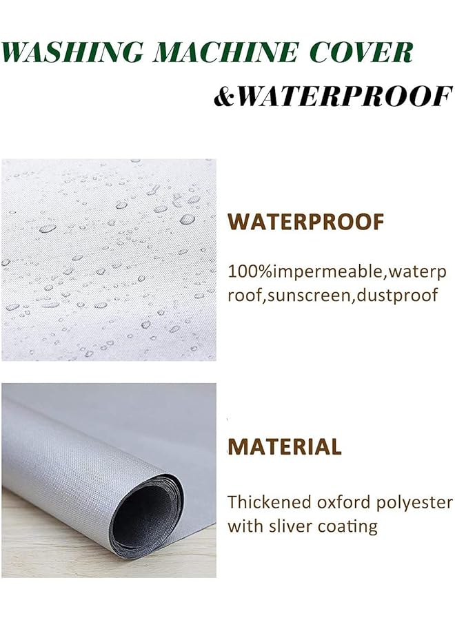 erorex Washer Cover Dryer Cover Washine Machine Cover Waterproof And Dustproof Thickening Front Loading Silver Coating Oxford Cloth Full Automatic Roller Washing Machine Sun Resistant Dust Cover - Image 5