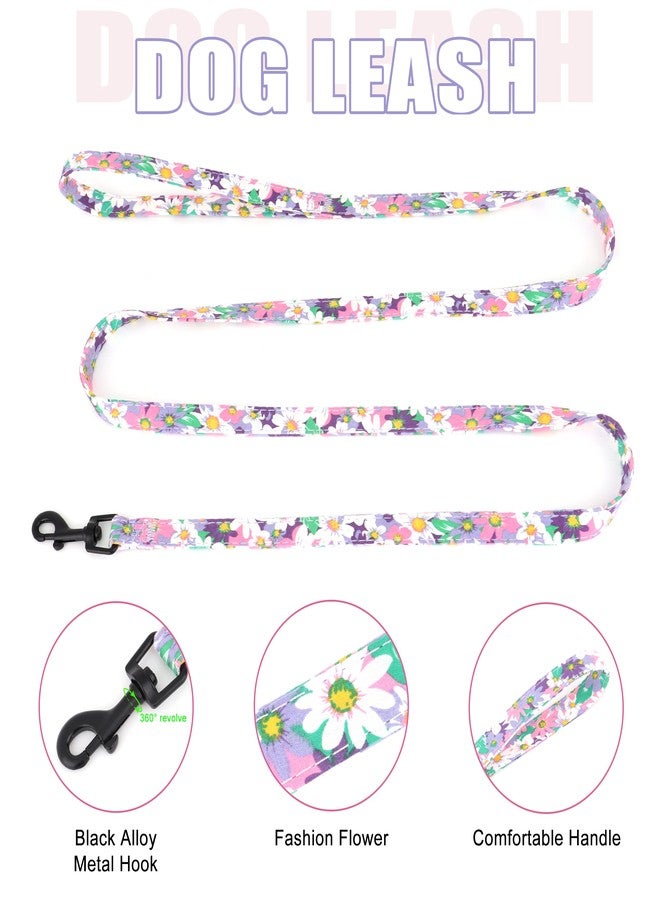 Beirui Cute Girl Dog Collars, Harnesses & Leashes Set - Adjustable Dog Collar and Leash Set with Flower - Soft Mesh Dog Vest Harness for Puppies Small & Extra Small Dogs Cats (Purple,XXS) - Image 4