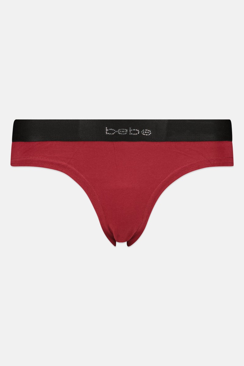 bebe Women 3  pec Brand Logo Cheeky Panties, Multicolor - Image 2