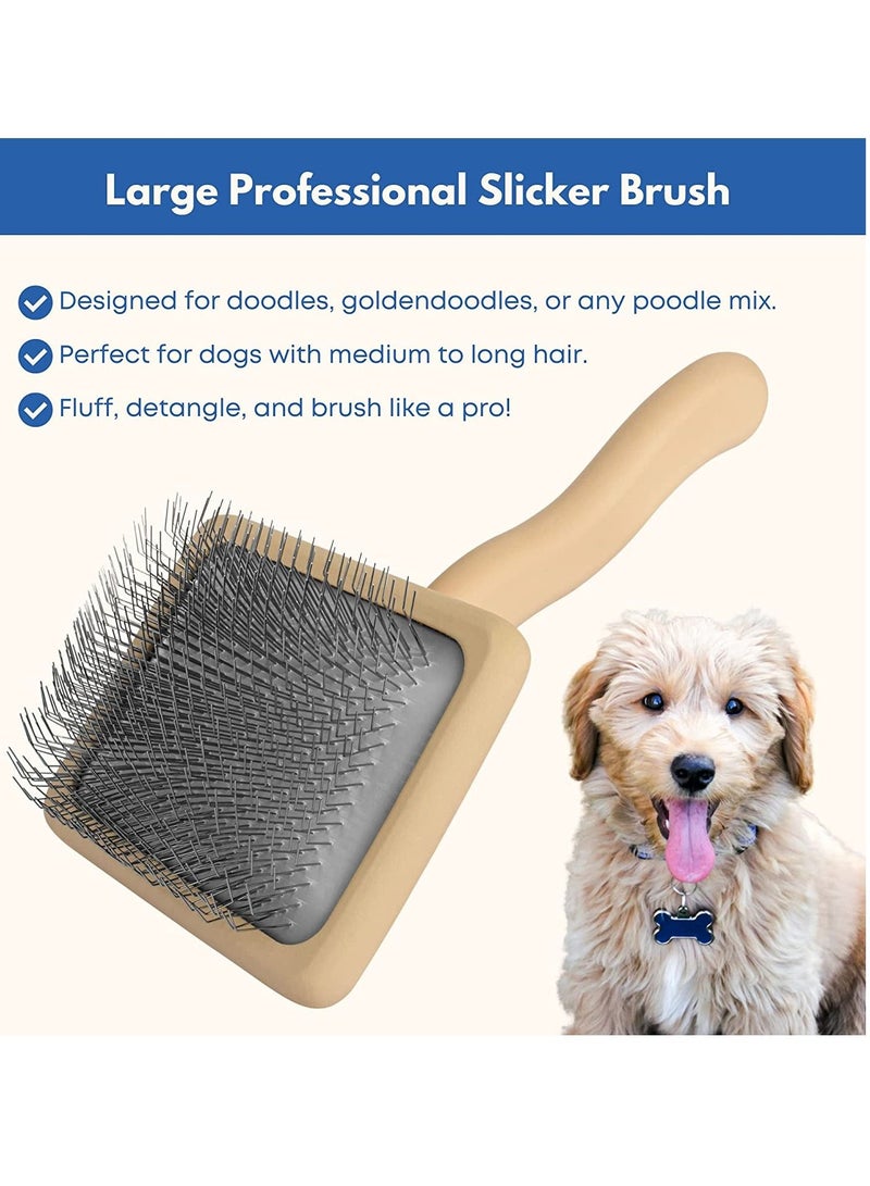 general Slicker Dog Brush For Goldendoodles, Poodles,  Any Doodle Mix,Golden Doodle and Poodle Brush for Medium to Long Hair Breeds,Detangle, Brush,  Fluff Like a Pro ，Makes Coat Maintenance Easier - Image 2