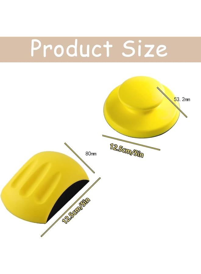 Generic 2 Pcs 5 Inch Hand Sanding Block,Round & Mouse-Shaped Hand Pads, Round And Mouse Hand Sanding Block For Wood, Furniture Restoration, Home Arts And Crafts  - Image 2