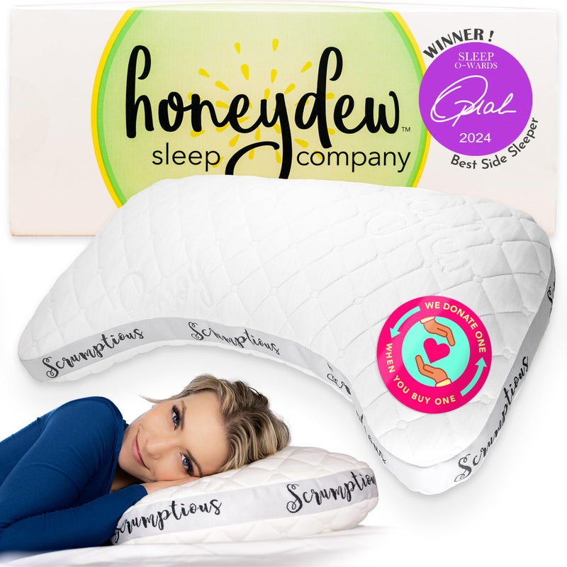 Honeydew Scrumptious Cooling Side Sleeping Pillow with Free Pillowcase Best for Side Sleepers Neck and Shoulder Pain Relief Pillow The Most Awarded Side Sleeper Pillow Made in The USA Queen Size - Image 2