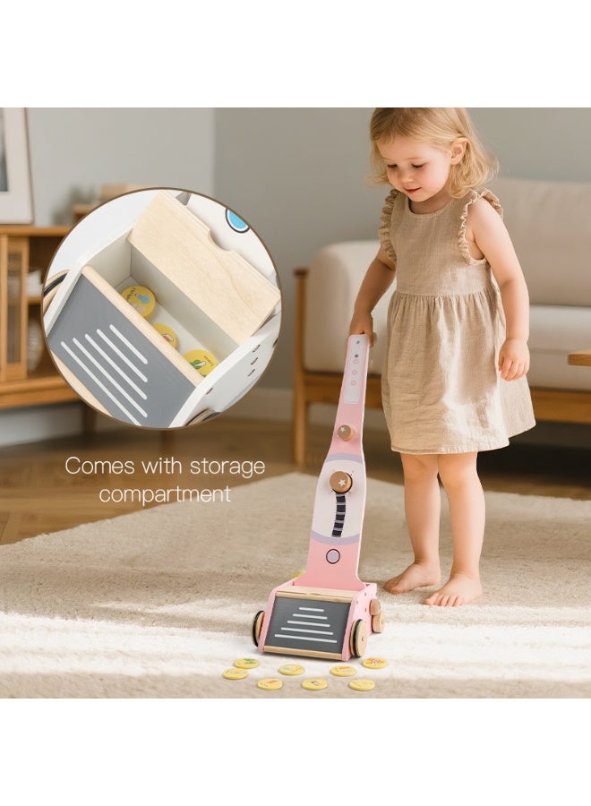 Factory Price - Wooden Magnetic Vacuum Cleaner Toy - Pink - Image 2