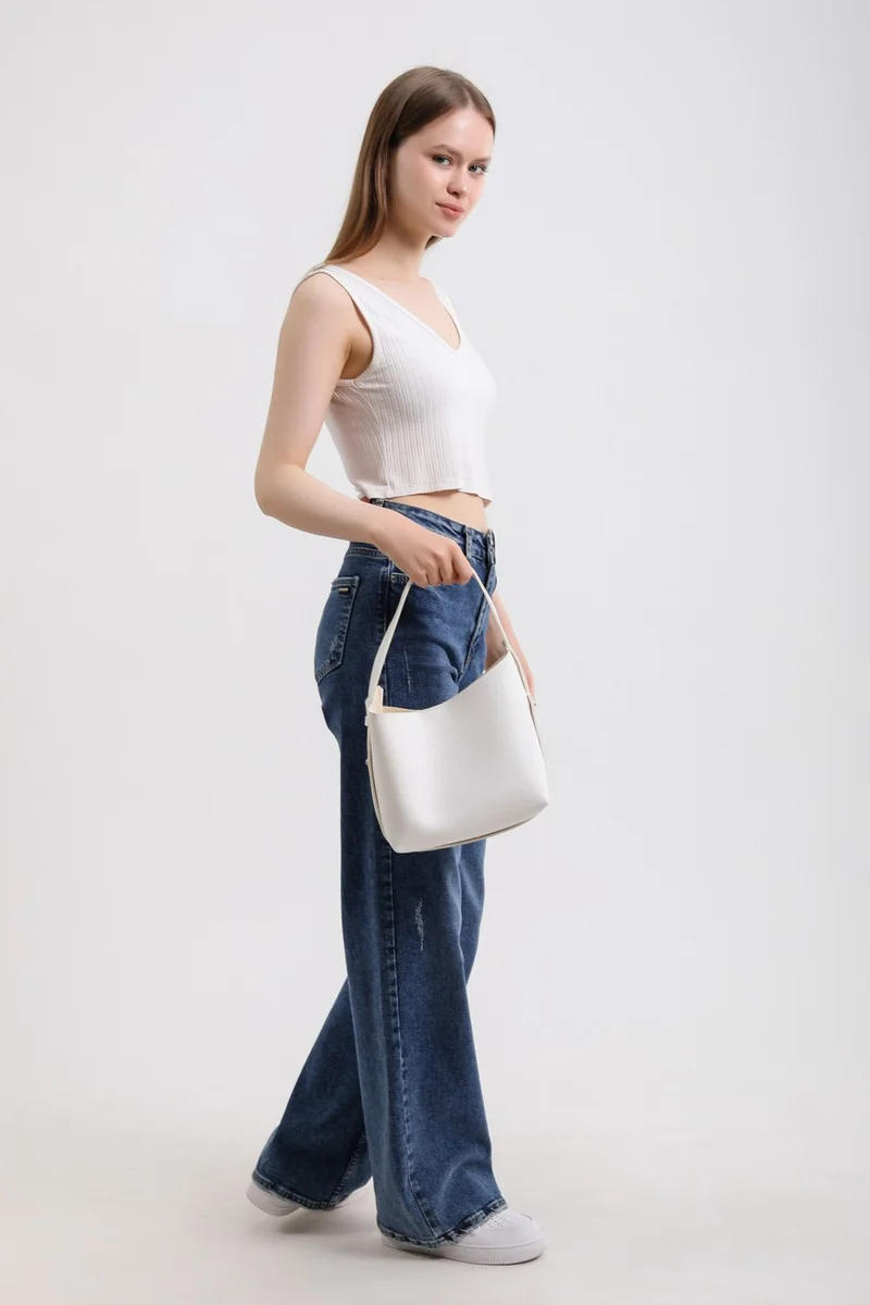 Nothing Women's Leather Snap Makeup Bag 3-Stage Design Adjustable Strap Hand, Shoulder and Crossbody Bag
