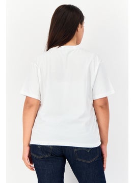 AC/DC Women Crew Neck Short Sleeves Graphic Print T-Shirt, White  - Image 2