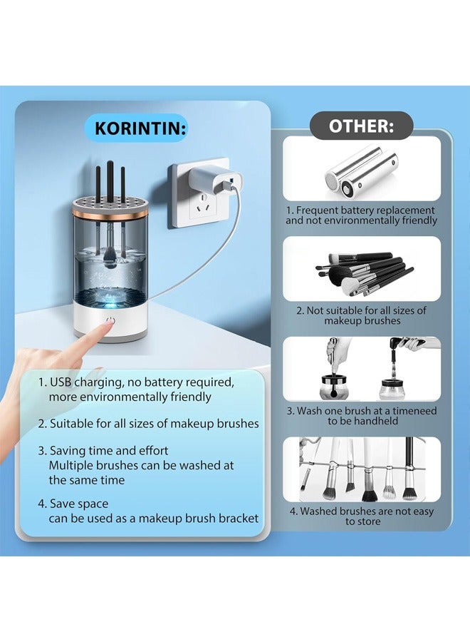 Electric Makeup Brush Cleaner, Fast Makeup Brush Cleaner Machine, Beauty Blender Cleaners for All Size Makeup Brush - Image 3