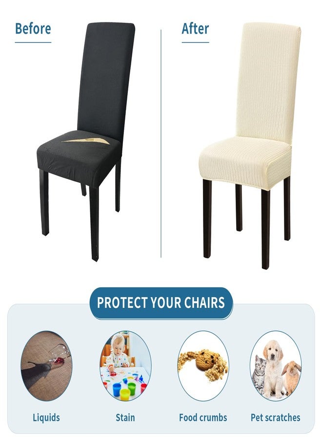 Fafua Chair Covers, Stretch Dining room chair covers set of 6, Removable Washable Chair Covers for Dining Chairs, Dining Chair Slipcovers for Dining Room, Hotel, Ceremony - Image 4