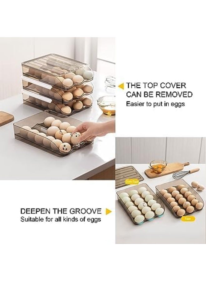 كازادورا صندوق بيض أوتوماتيكي متدرّج بحجم كبير من Cazadora — منظّم بيض شفاف بني فاتح مزدوج الطبقات بسعة 36 بيضة لتنظيم ثلاجتك بكفاءة، نظام دوران تلقائي لتطبيق مبدأ أول الداخل أول الخارج (FIFO) للحفاظ على طزاجة البيض وتقليل الفاقد، تصميم موفّر للمساحة وسهل السحب مع أدراج قابلة للإزالة للغسل والتنظيف، هيكل أكريليك متين وصحي مقاوم للبقع، غطاء شفاف للحماية من الأتربة والصدمات، مناسب للعائلات والمطابخ المهنية والمخابز والتموين، أبعاد مدمجة 28.5 × 21.5 × 14 سم، وزن 0.92 كجم، حل عملي ومنظّم للثلاجة لتخزين البيض بشكل آمن ومنظم وتقليل الكسور والهدر — صندوق بيض مزدوج الطبقات أوتوماتيكي من Cazadora بسعة كبيرة ومثالي للمنازل والمطابخ العاملة والهدايا المنزلية. - Image 3