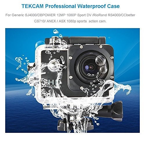 TEKCAM Waterproof Housing Case Compatible with AKASO EK7000/Pro Xtreme/Xilecam X2/Jadfezy/Dragon Touch Vision3 YF/Apexcam M80AIR/SJCAM SJ4000 Action Camera, Protective Diving Shell - Image 4