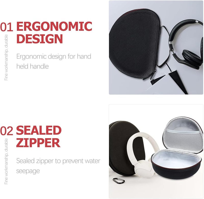 BESPORTBLE حافظة سماعات الرأس المريحة، منظف سفر مدمج خفيف الوزن أسود - Image 3