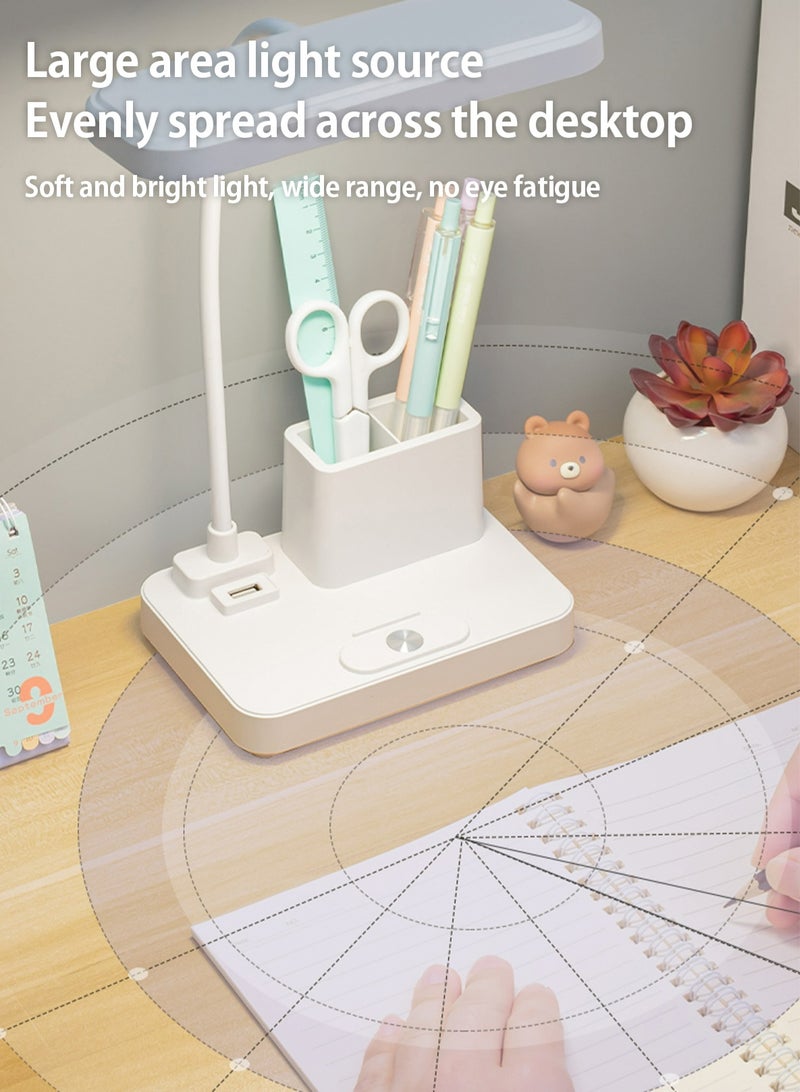LOOPITYS （Gift: Fan and pen holder）--3 Modes Touch Dimming USB Dimming Clip Table Lamp Student Dormitory Learning Study Table Light Bedside Flexo Lamps - Image 2
