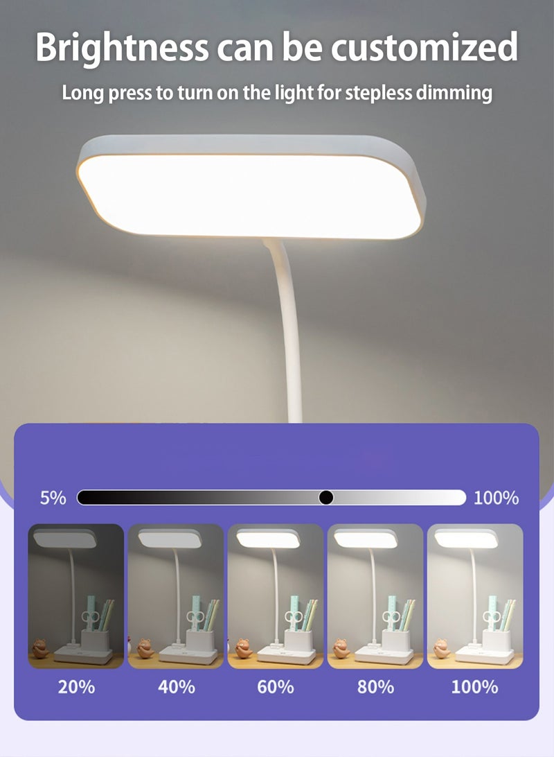 LOOPITYS （Gift: Fan and pen holder）--3 Modes Touch Dimming USB Dimming Clip Table Lamp Student Dormitory Learning Study Table Light Bedside Flexo Lamps - Image 5