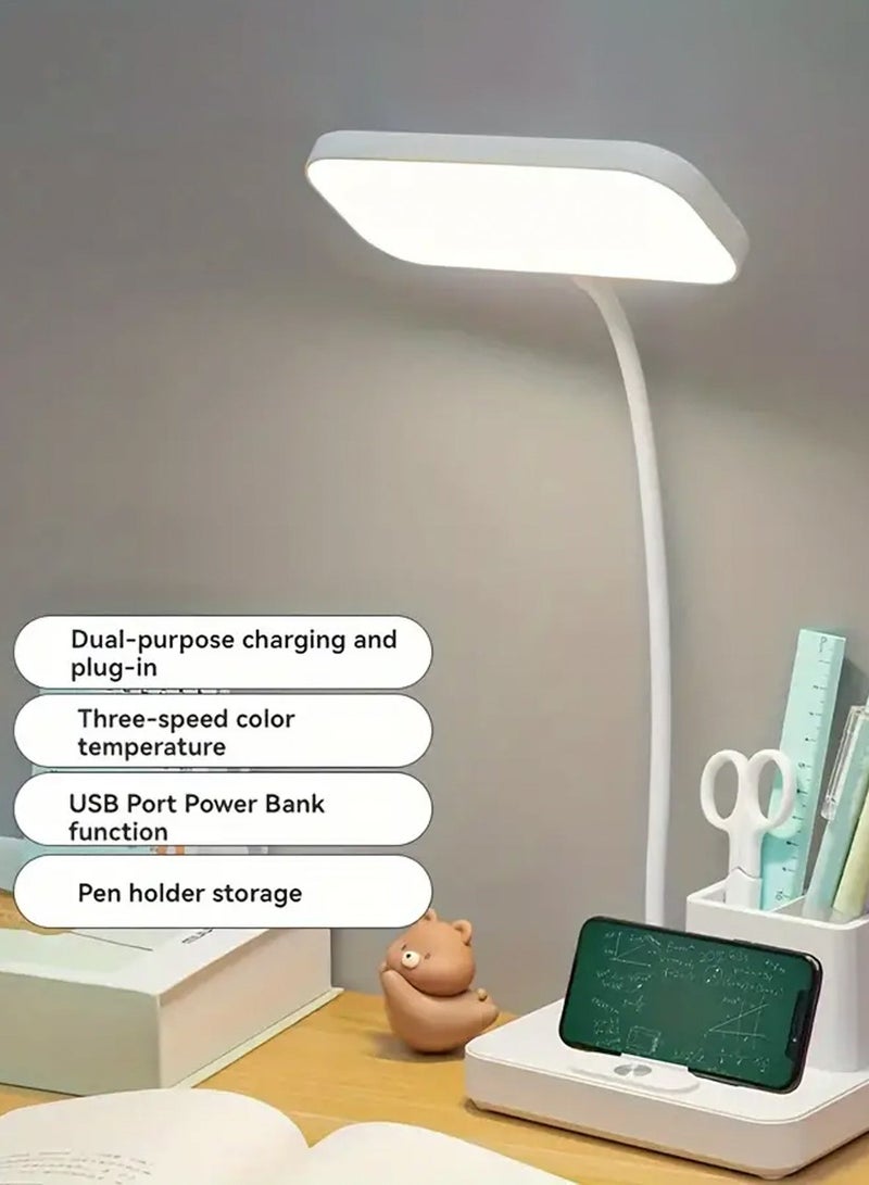 LOOPITYS （Gift: Fan and pen holder）--3 Modes Touch Dimming USB Dimming Clip Table Lamp Student Dormitory Learning Study Table Light Bedside Flexo Lamps - Image 3