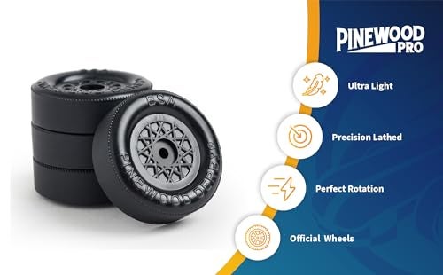 Pinewood Pro Official BSA Wheels | Precision-lathed to be ultra light and fast for use on pinewood derby cars | Treads trued for perfect wheel rotation | Squared hubs for wobble resistance - Image 5