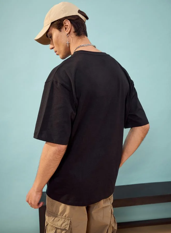 Mascln Sassafras Faces Graphic Print Oversized T-Shirt