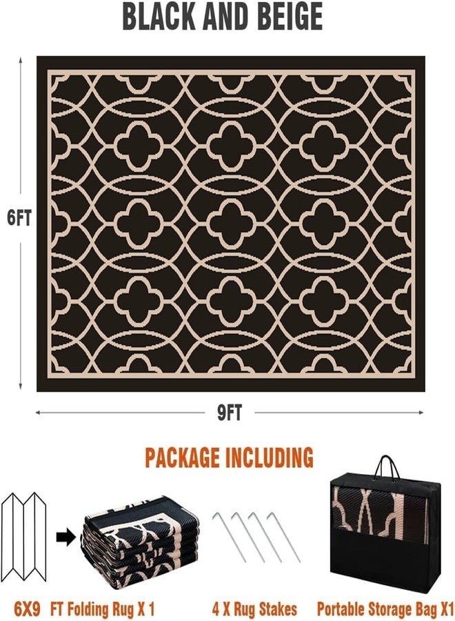 Pendolr 5’x8’ Outdoor Rug Waterproof Carpet Patio Mat Outdoor Plastic Straw Rug Camping Rug Reversible Outside Outdoor Area Rug for Balcony Deck Backyard RV Picnic Beach Navy&White 03# - Image 2