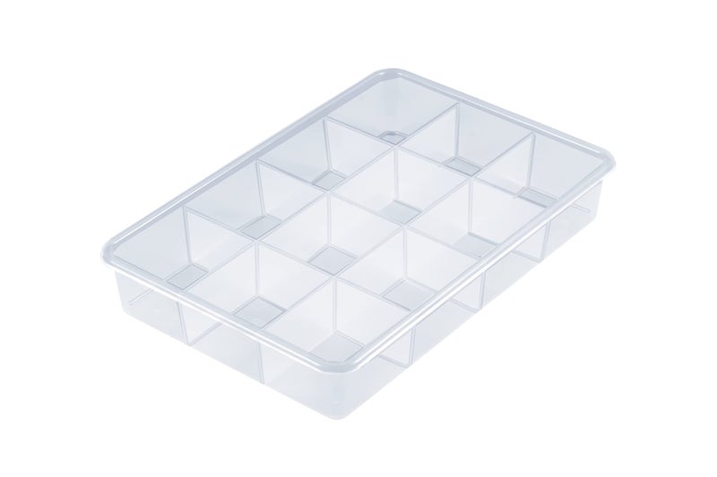 SHOPATHON INDIA 12 Grids High Thickness Plastic Multipurpose Rectangular Storage Box with Tight Lid - Jumbo - Image 3