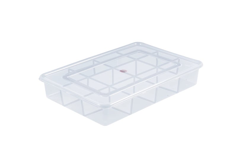 SHOPATHON INDIA 12 Grids High Thickness Plastic Multipurpose Rectangular Storage Box with Tight Lid - Jumbo - Image 1