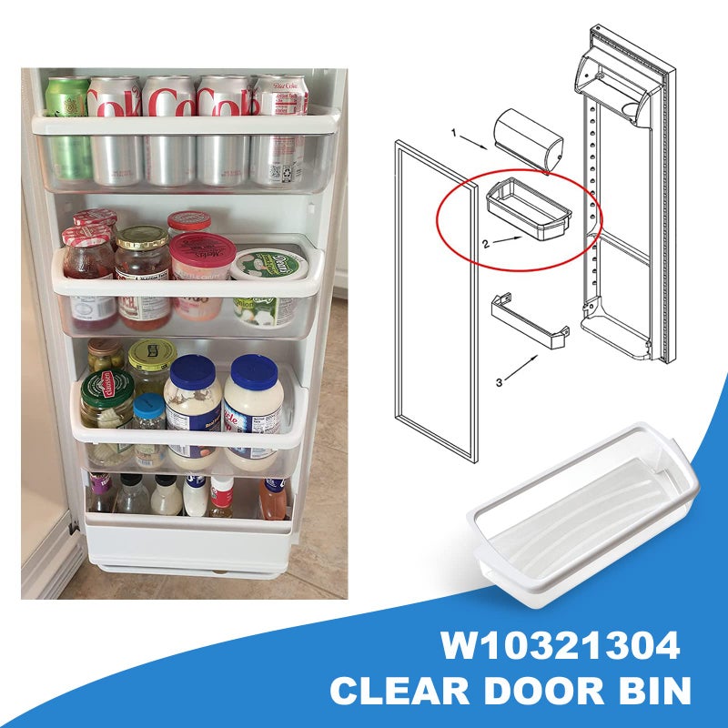 SENMEDO 2 PACK Upgraded W10321304 Refrigerator Door Shelf Replacement Compatible with Whirlpool Fridge Door Bin WRS325FDAM01 WRS325FDAM02 WRS325FDAM04 ED5FVGXWS07 - Replace WPW10321304 AP6019471 2179574 - Image 5