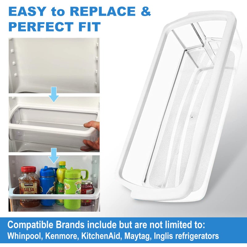 SENMEDO 2 PACK Upgraded W10321304 Refrigerator Door Shelf Replacement Compatible with Whirlpool Fridge Door Bin WRS325FDAM01 WRS325FDAM02 WRS325FDAM04 ED5FVGXWS07 - Replace WPW10321304 AP6019471 2179574 - Image 4