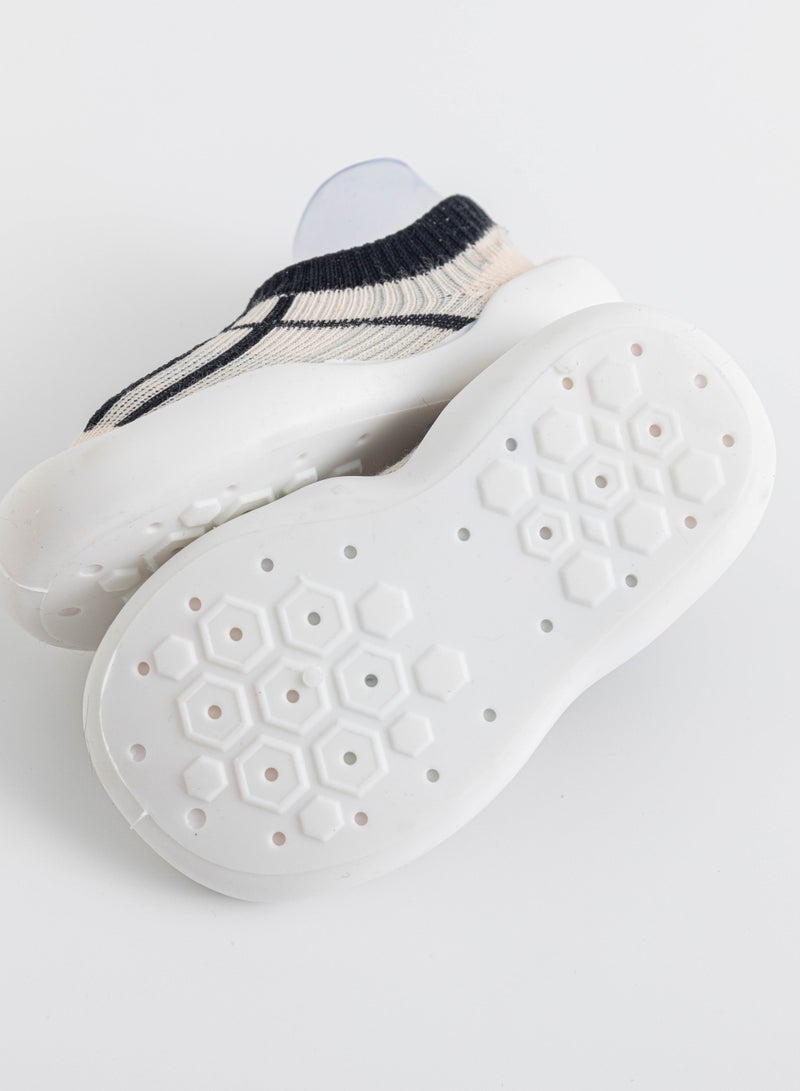 S SYMEFER Baby Sock Shoes with anti slip rubber First-Walking Shoes for Boy and Girls, Lightweight Bthable Cotton Indoor Sock Shoes for Baby Little Girls Boys, Black-L - Image 2