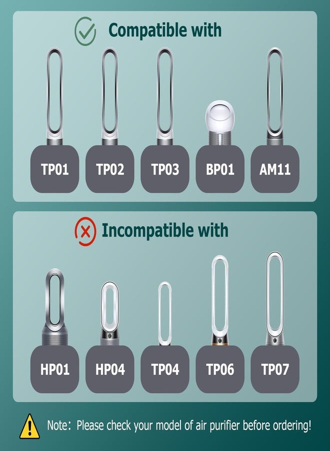 Funmit TP01 HEPA Filter Replacement for Dyson Tower Purifier Pure Cool Link TP01, TP02, TP03, AM11, BP01, Funmit 360° Combi HEPA and Activated Carbon Filter, Compared to Part 968126-03, 2 Pack - Image 3