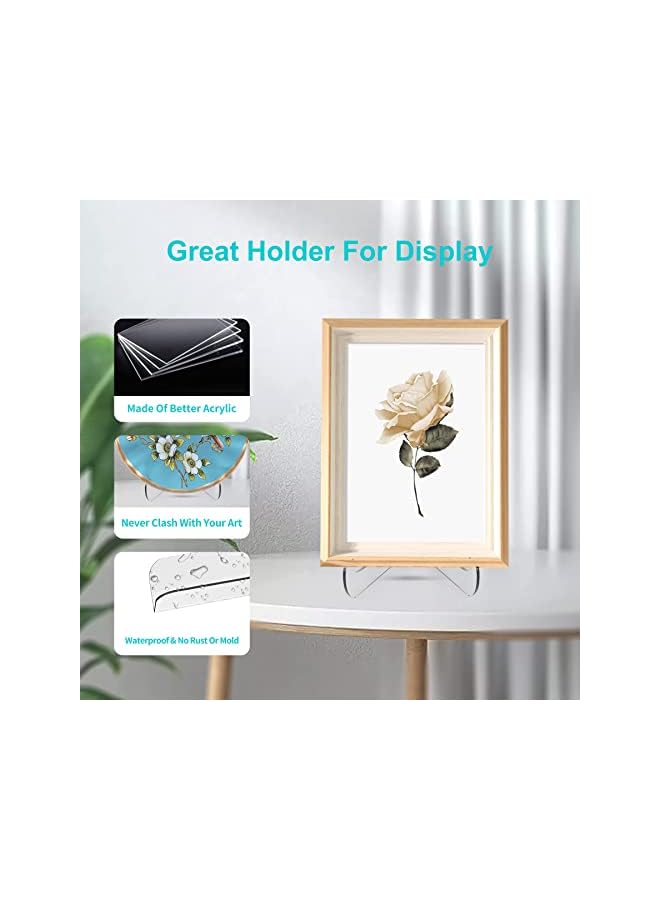 The Bros 60-Degree Angle Acrylic Plate Stand, 3 inch 2PC Clear Acrylic Display Easel, Clear Tablet Holder for Displaying,3" H x 3.125" W x 2.5" D (4 Pack) - Image 4