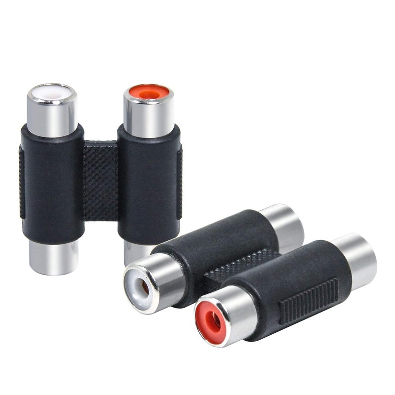 RFAdapter موصل RCA أنثى إلى أنثى، عبوة 2، كابل محول RCA مزدوج أنثوي لتوصيل مكبر الصوت، مضخم الصوت، الخلاط - Image 1
