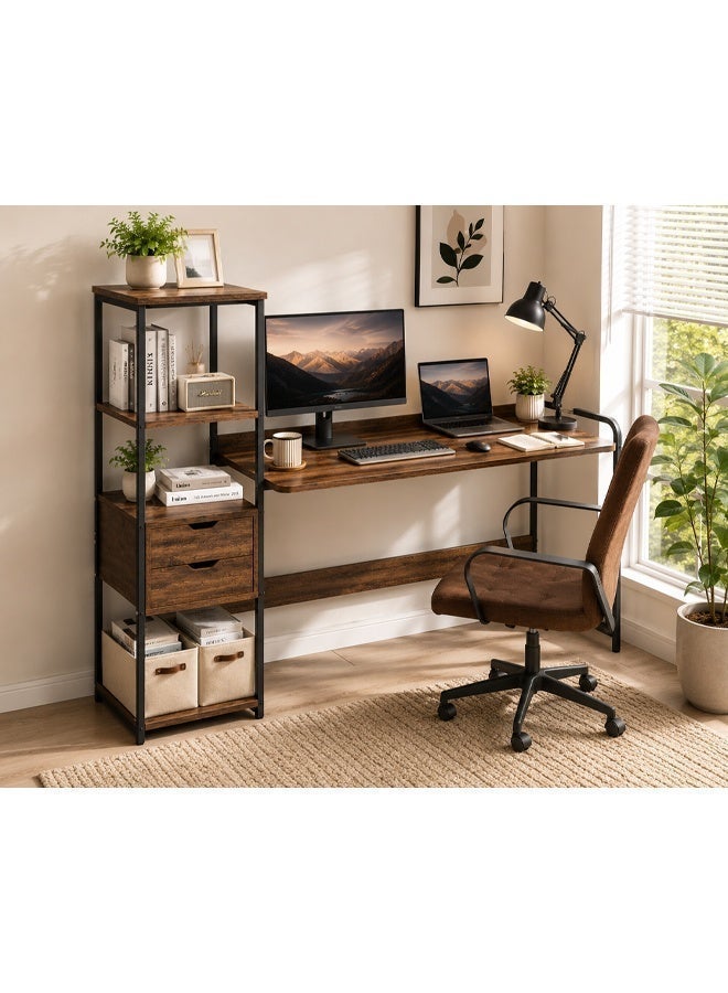 NKX Modern Computer Desk with Storage Shelves 120CM | Home Office Study Table, Writing Desk & Workstation - Image 3