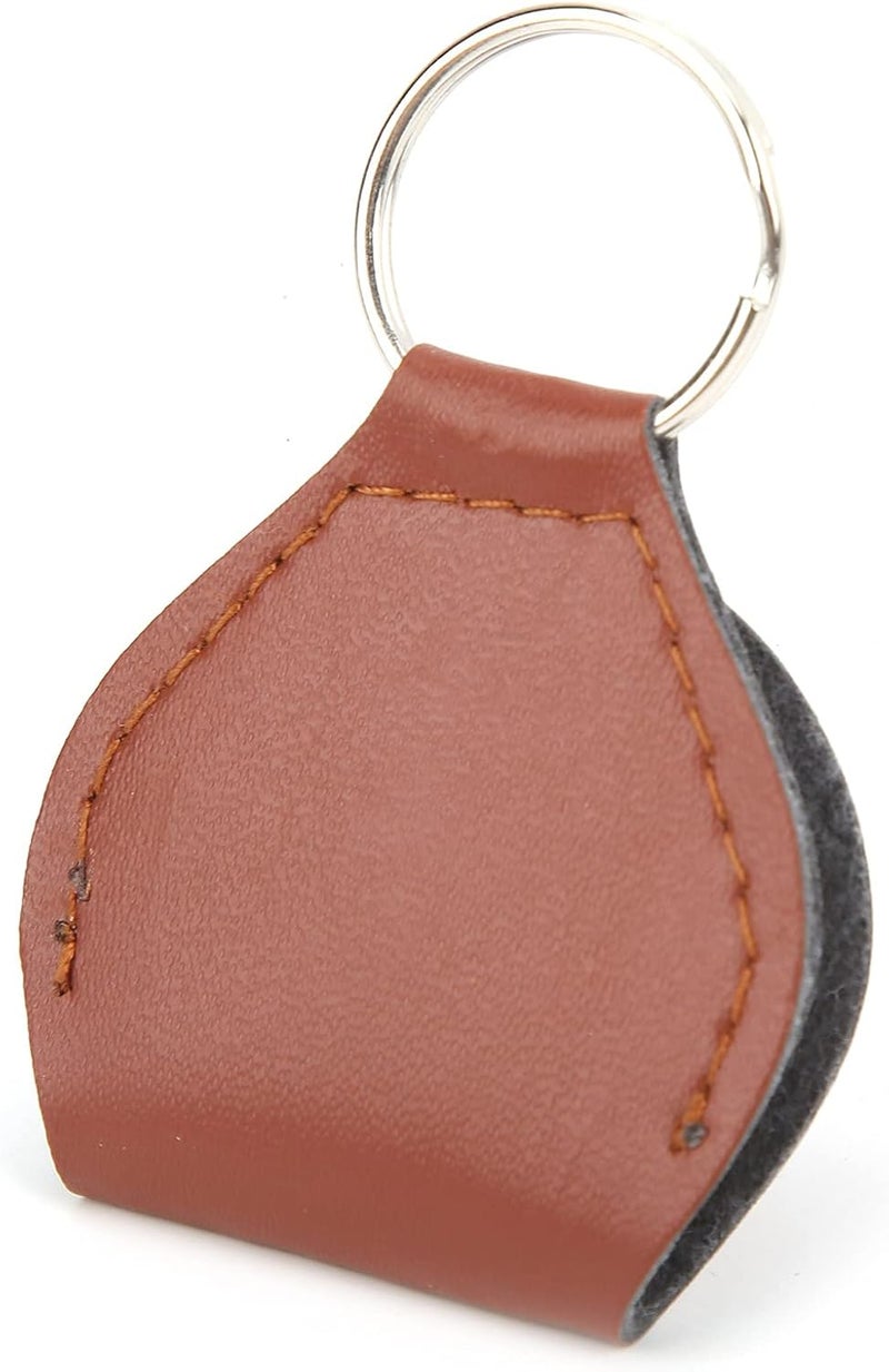 2Pcs Guitar Pick Bag, PU Keychain Portable Storage Case for Guitar Picks with Snap Buckle Design, Metal Keychain for and Small Objects (Brown) - Image 3
