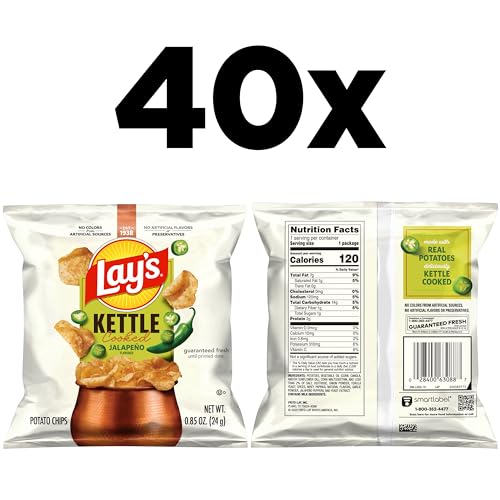 Lay's Lays Kettle Cooked Potato Chips Jalapeno 085 Ounce Pack of 40 - Image 5