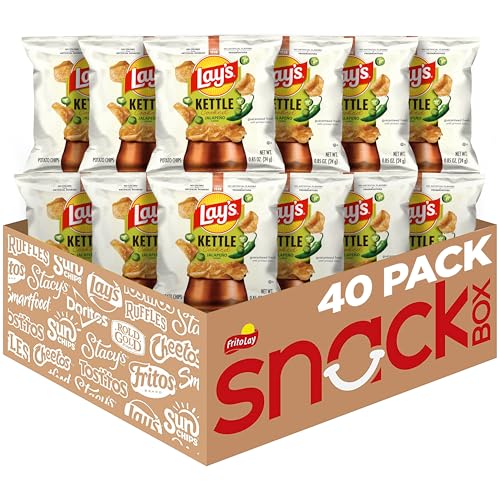 Lay's Lays Kettle Cooked Potato Chips Jalapeno 085 Ounce Pack of 40 - Image 1