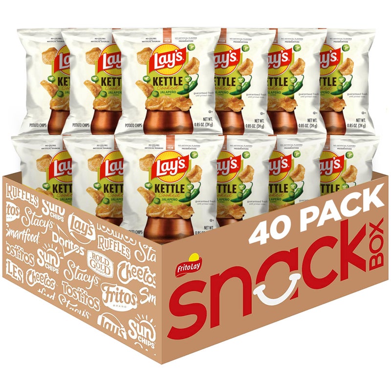 Lay's Lays Kettle Cooked Potato Chips Jalapeno 085 Ounce Pack of 40 - Image 3