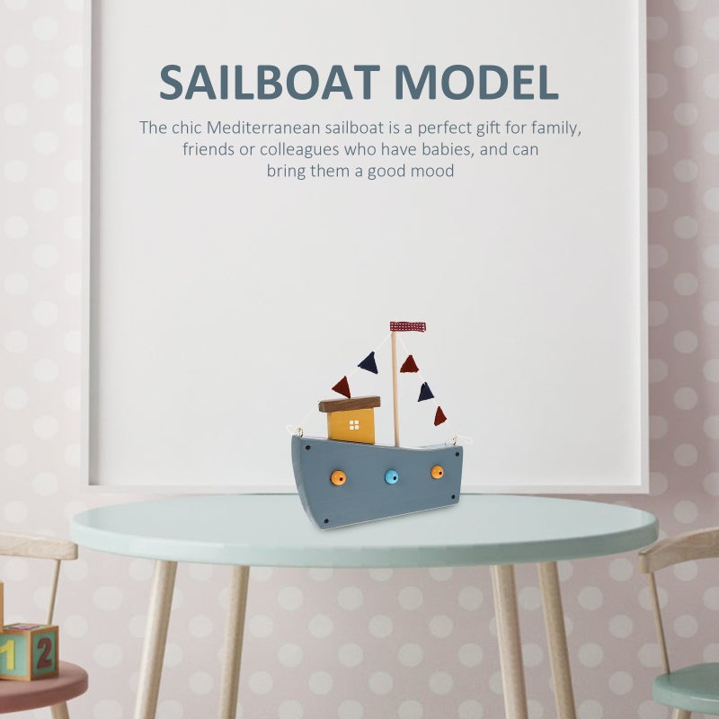 Sailboat Craft Living Room Decor Desktop Ornament for Kids' Room - Image 4