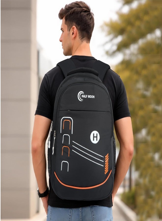 Half Moon Sprint School Bag for Boys Girls | 30L Backpack for College Daily Use | College Travel Daily Use | Lightweight Sporty School Bag Kids Bagback | Dayback Tution Bags | Water Resistant (Black) - Image 3