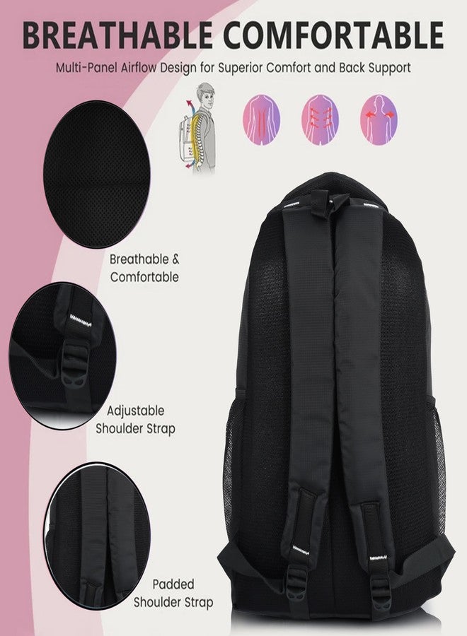 Half Moon Sprint School Bag for Boys Girls | 30L Backpack for College Daily Use | College Travel Daily Use | Lightweight Sporty School Bag Kids Bagback | Dayback Tution Bags | Water Resistant (Black) - Image 4