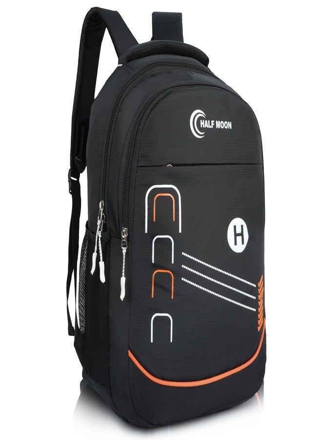 Half Moon Sprint School Bag for Boys Girls | 30L Backpack for College Daily Use | College Travel Daily Use | Lightweight Sporty School Bag Kids Bagback | Dayback Tution Bags | Water Resistant (Black) - Image 1