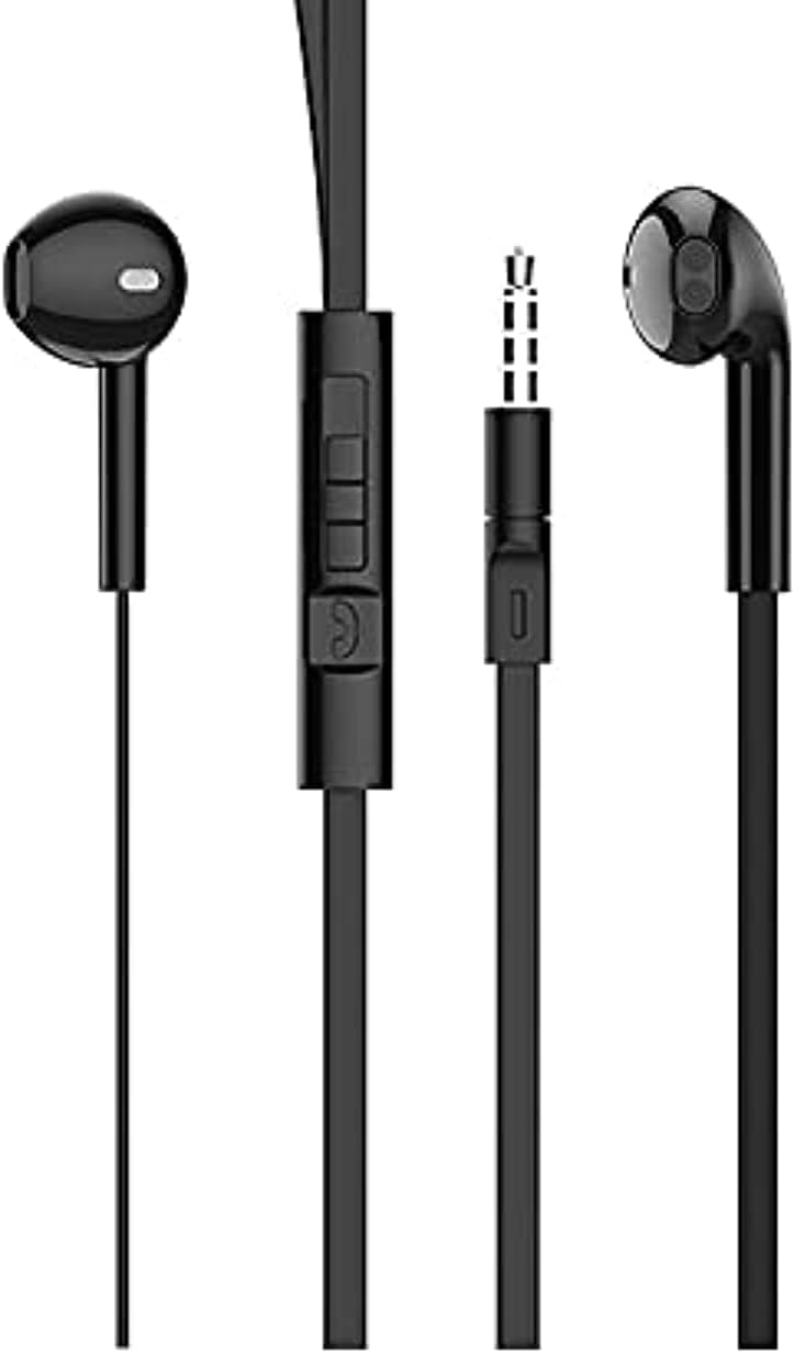 BOROFONE BM23 Bright Sound Universal Earphones With Mic - Black Headphones Headset Wired - Image 1