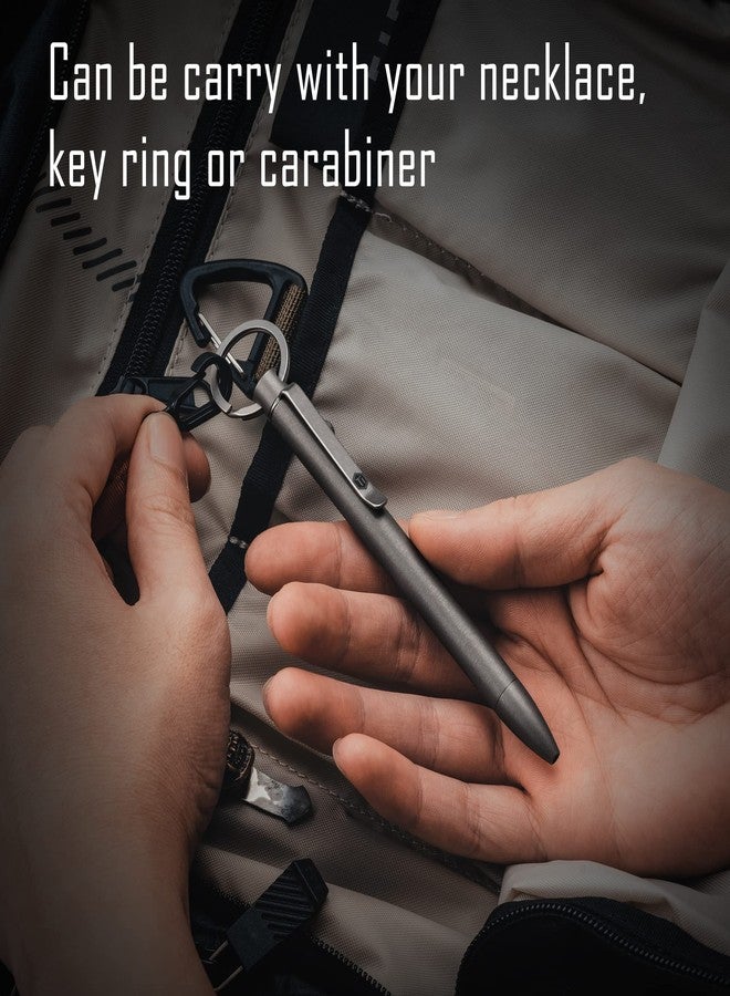KeyUnity قلم KeyUnity KP01SW ذو آلية الترباس EDC مع مشبك، قلم حبر جاف من التيتانيوم للجيب للاستخدام اليومي (مصقول بالرمل) - Image 4