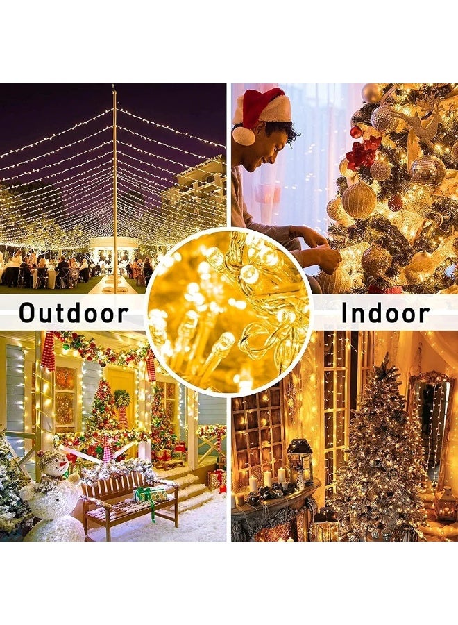 A.M 50M Warm Yellow Christmas String Lights, Indoor/Outdoor, LED, Perfect for Christmas & Wedding Decor - Image 2