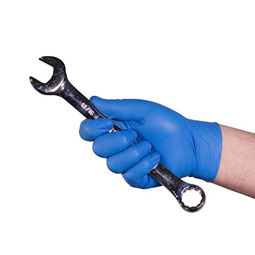 GLOVEWORKS HD Royal Blue Nitrile Industrial Disposable Gloves, 6 Mil, Latex-Free, Raised Diamond Texture, Large, Box of 100 - Image 4