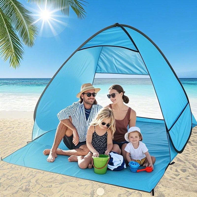 Pop Up Beach Tent Lightweight Automatic Instant Outdoor Beach Shade Sun Shelter Tent Canopy Cabana with Carry Bag UV Conservation Beach Tent - Image 5